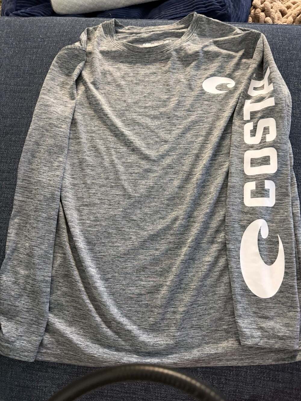 Costa Long Sleeve Technical Crew Shirt Size S Grey Heather